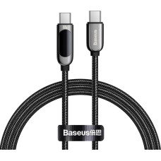 Baseus CATSK-B01 USB-C - USB-C PD QC cable 100W 5A 480Mb/s 1m with display - black