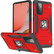 Wozinsky Ring Armor Case Kickstand Tough Rugged Cover for Samsung Galaxy A72 4G red