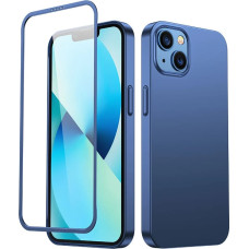 Joyroom 360 Full Case front and back cover for iPhone 13 + tempered glass screen protector blue (JR-BP927 blue)