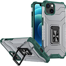 Hurtel Crystal Ring Case Kickstand Tough Rugged Cover for iPhone 12 green