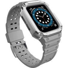 Hurtel Protect Strap Band Band with Case for Apple Watch 7 / SE (41/40 / 38mm) Case Armored Watch Cover Gray