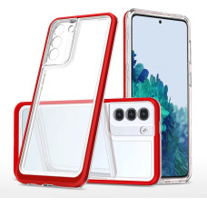 Hurtel Clear 3in1 Case for Samsung Galaxy S21 5G Frame Gel Cover Red