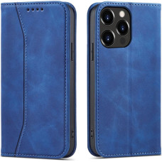 Hurtel Magnet Fancy Case Case for iPhone 13 Pro Pouch Card Wallet Card Stand Blue