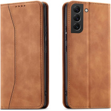 Hurtel Magnet Fancy Case Case for Samsung Galaxy S22 + (S22 Plus) Pouch Wallet Card Holder Brown