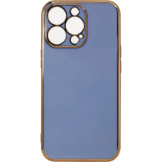 Hurtel Lighting Color Case for iPhone 12 Pro Max blue gel cover with gold frame