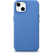 Icarer Litchi Premium Leather Case iPhone 14 Plus Magnetic Leather Case with MagSafe Light Blue (WMI14220711-LB)