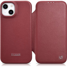 Icarer CE Premium Leather Folio Case iPhone 14 magnetic flip case MagSafe red (WMI14220713-RD)