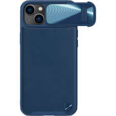 Nillkin CamShield Leather S Case iPhone 14 Plus case with camera cover blue