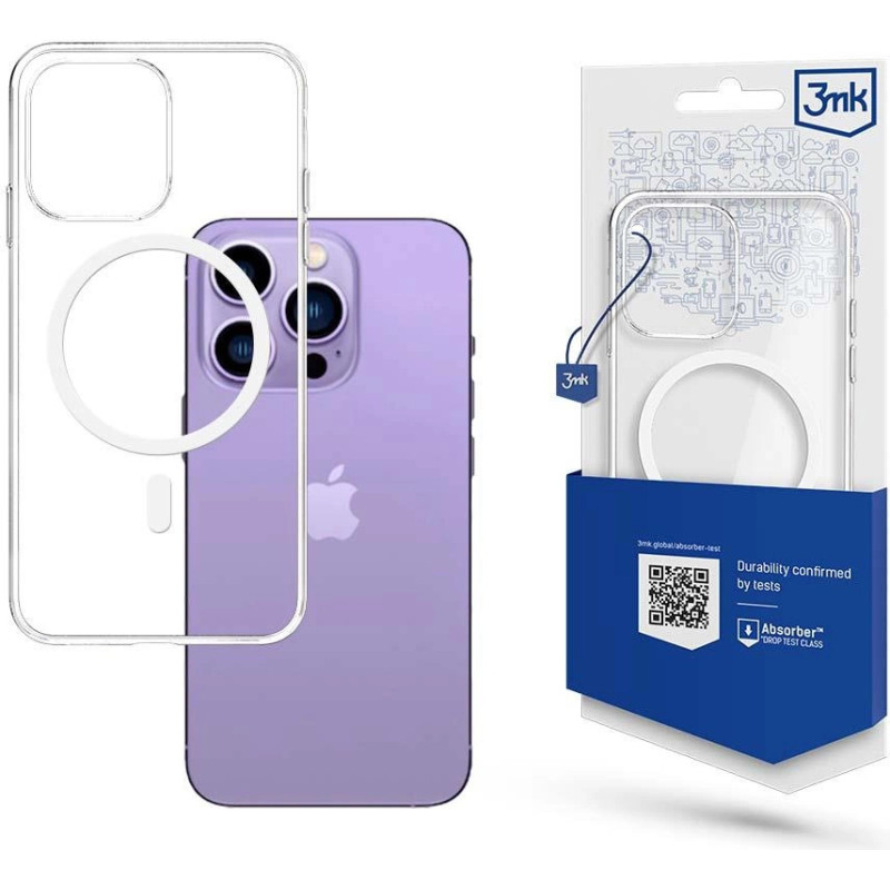 3Mk Protection Case for iPhone 14 Pro Max compatible with MagSafe from the 3mk MagCase series - transparent