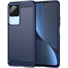 Hurtel Carbon Case for Xiaomi Poco F4 5G flexible silicone carbon cover blue