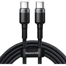 Baseus Cafule nylon cable USB Type C Power Delivery 2.0 100W 20V 5A 2m gray (CATKLF-ALG1) Black