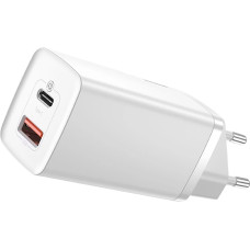 Baseus GaN2 Lite fast charger 65W USB / USB Type C Quick Charge 3.0 Power Delivery (gallium nitride) white (CCGAN2L-B02)