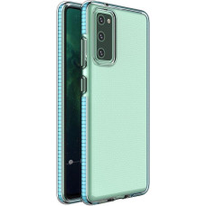 Hurtel Spring Case clear TPU gel protective cover with colorful frame for Samsung Galaxy A72 4G light blue