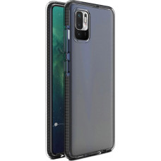 Hurtel Spring Case clear TPU gel protective cover with colorful frame for Xiaomi Redmi Note 10 5G / Poco M3 Pro black