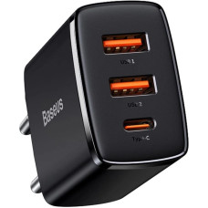 Baseus Compact fast charger 2x USB / USB Type C 30W 3A Power Delivery Quick Charge black (CCXJ-E01)