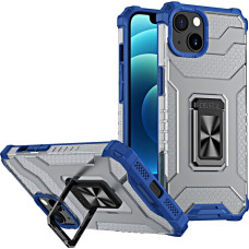 Hurtel Crystal Ring Case Kickstand Tough Rugged Cover for iPhone 12 blue