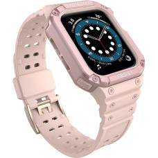 Hurtel Protect Strap Band Band with Case for Apple Watch 7 / SE (41/40 / 38mm) Case Armored Watch Cover Pink