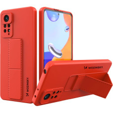 Wozinsky Kickstand Case Silicone Stand Cover for Xiaomi Redmi Note 11 Pro red