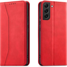 Hurtel Magnet Fancy Case Case for Samsung Galaxy S22 + (S22 Plus) Pouch Wallet Card Holder Red