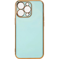 Hurtel Lighting Color Case for iPhone 12 Pro Max, gel cover with a gold frame, mint