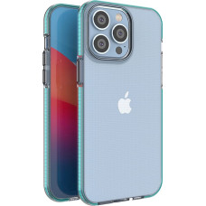 Hurtel Spring Case for iPhone 14 Pro Max silicone cover with frame light blue