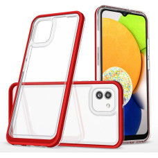 Hurtel Clear 3in1 case for Samsung Galaxy A03 silicone cover with frame red