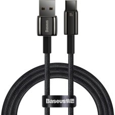 Baseus Tungsten Gold cable USB-A - USB-C 480Mb/s 100W 1m black (CAWJ000001)