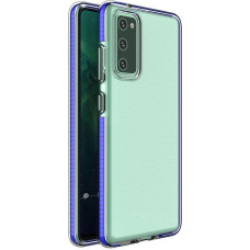 Hurtel Spring Case clear TPU gel protective cover with colorful frame for Samsung Galaxy A72 4G dark blue