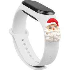 Hurtel Strap Xmas Wristband for Xiaomi Mi Band 4 / Mi Band 3 Christmas Silicone Strap Bracelet White (Santa Claus)