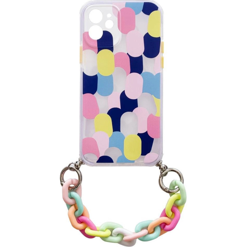 Hurtel Color Chain Case Gel Flexible Cover Chain Chain Charm For Samsung Galaxy S21 Ultra 5G Multicolor (1)