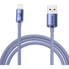 Baseus Crystal Shine Series cable USB cable for fast charging and data transfer USB Type A - Lightning 2.4A 2m purple (CAJY000105)