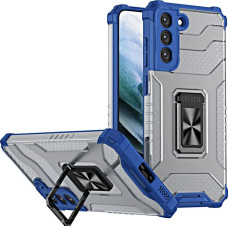 Hurtel Crystal Ring Case tough hybrid cover + magnetic holder for Samsung Galaxy S22 + (S22 Plus) blue