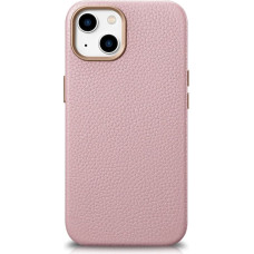 Icarer Litchi Premium Leather Case iPhone 14 Plus Magnetic Leather Case with MagSafe Pink (WMI14220711-PK)