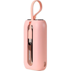 Joyroom mini powerbank 10000mAh Colorful Series 22.5W with 2 built-in USB C and Lightning cables pink (JR-L012)