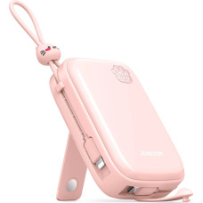 Joyroom Powerbank Joyroom JR-L008 Plus Cutie Series 22.5W 20000mAh with stand + USB-A - USB-C cable - pink