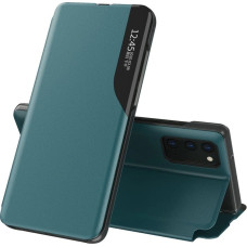 Hurtel Eco Leather View Case elegant bookcase type case with kickstand for Samsung Galaxy A72 4G green