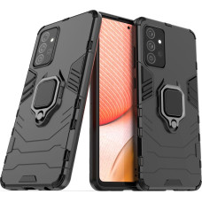 Hurtel Ring Armor Case Kickstand Tough Rugged Cover for Samsung Galaxy A72 4G black