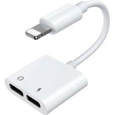 Joyroom Lightning - 2x Lightning headphone adapter audio and charging white (S-Y104)