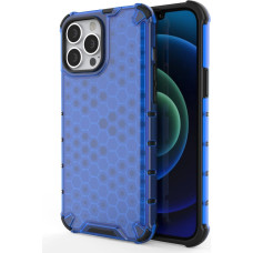 Hurtel Honeycomb Case armor cover with TPU Bumper for iPhone 13 Pro Max blue