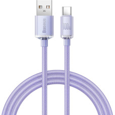 Baseus Crystal Shine Series cable USB cable for fast charging and data transfer USB Type A - USB Type C 100W 1.2m purple (CAJY000405)