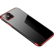 Hurtel Clear Color case Gel TPU cover with a metallic frame for Xiaomi Redmi Note 11S / Note 11 red