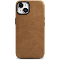 Icarer Oil Wax Premium Leather Case iPhone 14 Plus Magnetic Leather Case with MagSafe Brown (WMI14220703-TN)