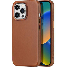 Dux Ducis Naples case iPhone 14 Pro Max magnetic leather MagSafe cover brown