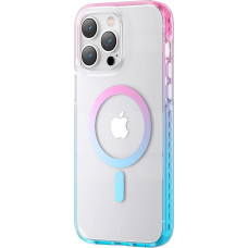 Kingxbar PQY Ice Crystal Series magnetic case for iPhone 14 Plus MagSafe pink and blue