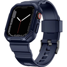 Kingxbar CYF106 2in1 armored case for Apple Watch SE, 9, 8, 7, 6, 5, 4, 3, 2, 1 (41, 40, 38 mm) with strap blue