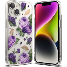 Ringke Fusion Design Armored Case Cover with Gel Frame for iPhone 14 Plus transparent (Purple rose) (FD637E29)