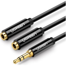 Ugreen cable 3.5 mm headphone splitter mini jack AUX 25cm black (20816)