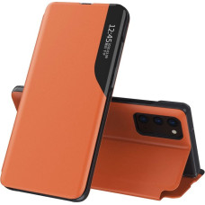 Hurtel Eco Leather View Case elegant bookcase type case with kickstand for Samsung Galaxy A72 4G orange