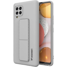 Wozinsky Kickstand Case Silicone Stand Cover for Samsung Galaxy A42 5G Gray