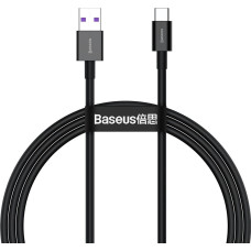 Baseus Superior USB - USB Typ C fast charging data cable 66 W (11 V / 6 A) Huawei SuperCharge SCP 1 m black (CATYS-01)